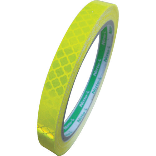 Nitto Elmate High Brightness Prism Reflective Tape (Fluorescent Color) 10mm x 5m Lemon Yellow HTP-10LY 1 Roll
