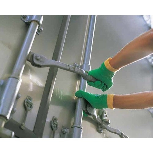 SHOWA PVC gloves No. 602 Green Jersey 2-pair pack, medium size, NO602-M, 1 bag