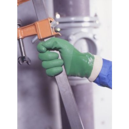 SHOWA PVC gloves No. 602 Green Jersey 2-pair pack, medium size, NO602-M, 1 bag