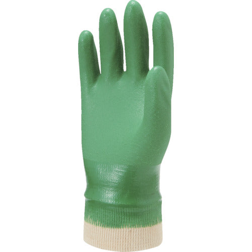 SHOWA PVC gloves No. 602 Green Jersey 2-pair pack, medium size, NO602-M, 1 bag