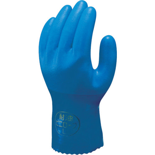 SHOWA PVC Gloves, Oil-Resistant Vinyl Robe, 5-Pack, Blue, LL Size, NO650-LL5P, 1 Bag