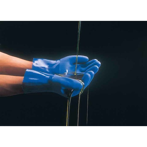 SHOWA PVC Gloves, Oil-Resistant Vinyl Robe, 5-Pack, Blue, LL Size, NO650-LL5P, 1 Bag