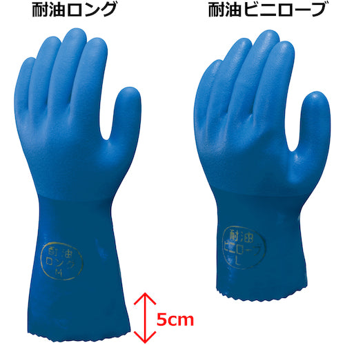 SHOWA PVC Gloves, Oil-Resistant Vinyl Robe, 5-Pack, Blue, LL Size, NO650-LL5P, 1 Bag