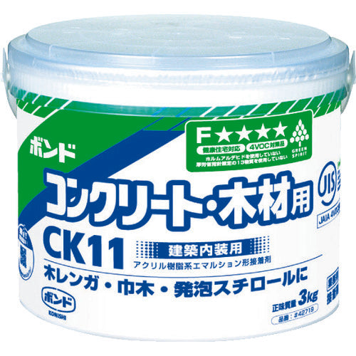 コニシ　床用接着剤　コンクリート・木材用ボンドＣＫ１１　水性　３ｋｇ（紙缶）　＃４２７１９　CK11-3　1 缶