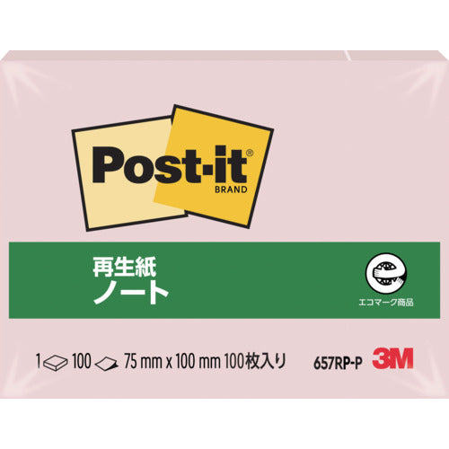 3M Post-it 75 x 100 mm 100 sheets Pink 657RP-P 1PK