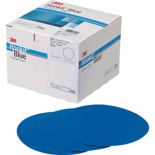 ３Ｍ　ブルーサンディングディスク　穴なし　外径１２５ｍｍ　＃４０　７５枚入り　H/DISC 40 BLU　1 箱