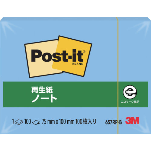 3M Post-it 75 x 100 mm 100 sheets Blue 657RP-B 1PK