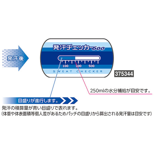 緑十字　熱中症予防対策商品　発汗チェッカー（１０枚１組）　375344　1組