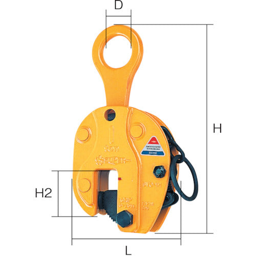 スーパー　タテ吊クランプ（ロックハンドル式）　基本使用荷重０．５ｔ　SVC0.5H　1 台