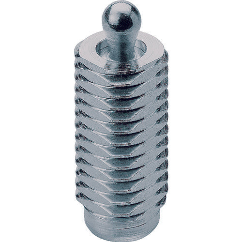 HALDER Steel spring pressure pin, male thread, SS, no seal, 12 x 19L, 22150.0335, 1 piece