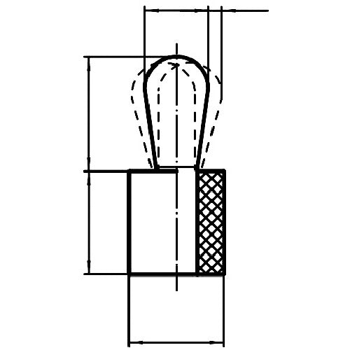 HALDER Steel spring pressure pin, male thread, SS, no seal, 12 x 19L, 22150.0335, 1 piece