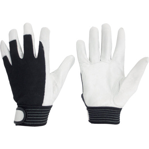 Midori Anzen genuine pig leather gloves (knitted upper) L MRK-201-L 1 pair