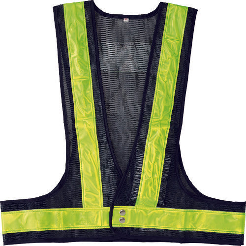 緑十字　ＬＥＤ安全ベスト　紺メッシュ地／黄ＬＥＤ／蛍光黄反射　ＬＥＤベスト−ＫＹ−Ｙ　フリーサイズ　238094　1着