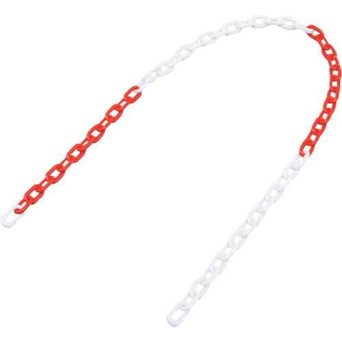 緑十字　プラスチックチェーン　赤／白　ＰＴ−６１２ＲＷ　長さ１．２ｍ　線径６ｍｍΦ　ポリエチレン　284036　1本