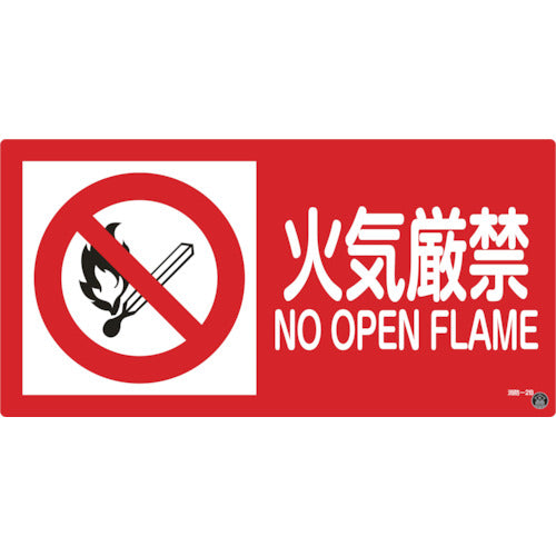 Green Cross Fire and Danger Sign, No Open Flames, Fire-2B, 250 x 500 mm, PVC, 059202, 1 sheet