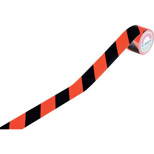 Green Cross Tiger Pattern Tape Fluorescent Red/Black TR4-D 45mm width x 10m For indoor use 256404 1 roll