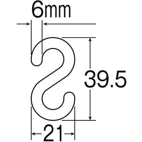 녹십자 S자 후크 화이트 PF-6W 선경 6mmΦ 21×39.5mm