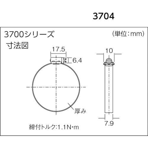 ＢＲＥＥＺＥ　ステンレスホースバンド　締付径　５．６ｍｍ〜１６．０ｍｍ　（１０個入）　3704　1箱