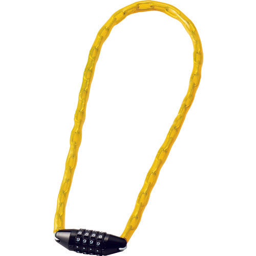 Green Cross Chain Lock (Dial Lock Type) Yellow CD-100Y Total Length 1000mm Toll Free 195073 1 pc