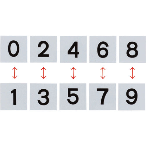 緑十字　差し込み式数字札（両面連番セット）　０〜９　５枚組　ＫＳ−Ｄ札（２）黒　５０×５０ｍｍ　228043　1組