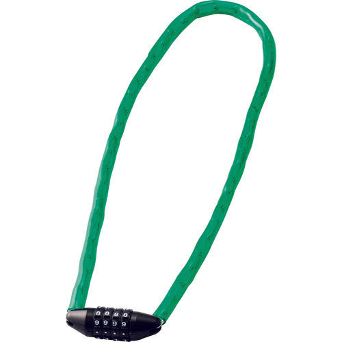 Midori Juji Chain Lock (Dial Lock Type) Green CD-100G Total Length 1000mm Toll Free 195071 1 pc