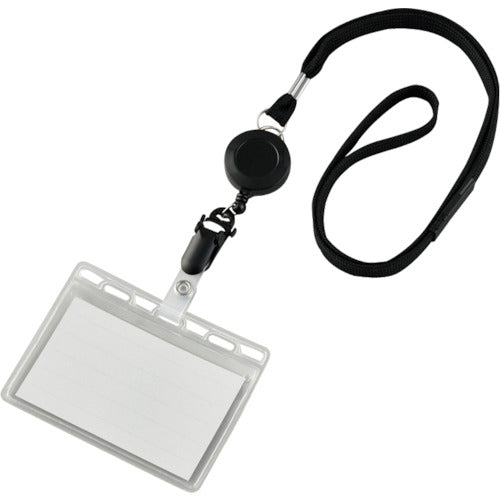 Green Cross Hanging Name Badge (Reel Strap) Clear/Black Soft Case Holds 2 Badges NF-418-BK 301103 1 pc