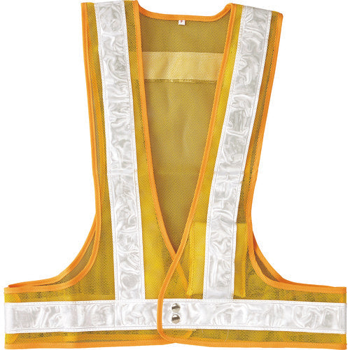 緑十字　ＬＥＤ安全ベスト　黄メッシュ地／赤ＬＥＤ／白反射　ＬＥＤベスト−ＹＷ−Ｒ　フリーサイズ　238093　1着