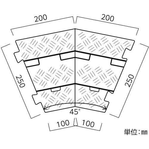 緑十字　ケーブルプロテクター　２系統タイプ／コーナー用　ケーブルガード２Ｃ（Ｒ）　４００×２５０×４５ｍｍ　286204　1個