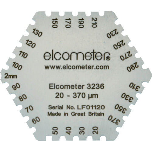 ｅｌｃｏｍｅｔｅｒ　六角形ウェットフィルム膜厚計　K0003236M201　1 枚