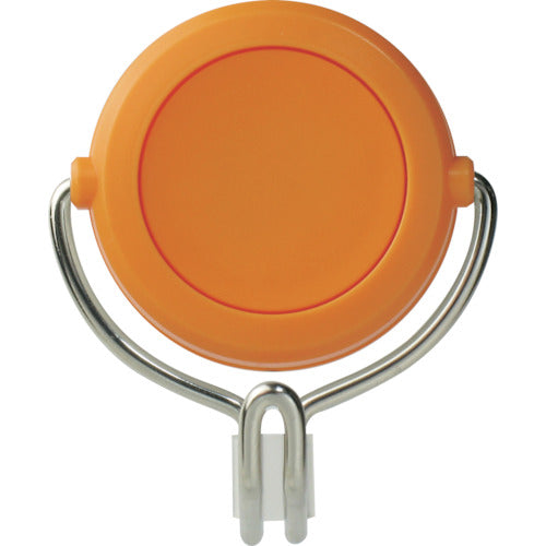 緑十字　強力マグネットフック（可動式フックタイプ）　橙　ＭＧ−７４３ＹＲ　４８×５８ｍｍ　耐荷重３ｋｇ　313015　1個