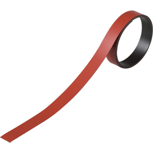 緑十字　テープ状カラーマグネット　赤　マグネ１５Ｒ　１５ｍｍ幅×１ｍ×０．８ｍｍ　２本組　312024　1組