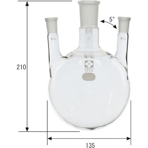 ＳＩＢＡＴＡ　共通摺合四口丸底フラスコ　２９／４２　１０００ｍＬ　005340-291　1個