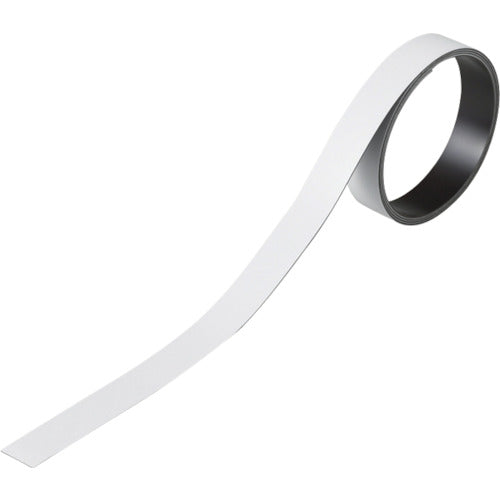緑十字　テープ状カラーマグネット　白　マグネ１５Ｗ　１５ｍｍ幅×１ｍ×０．８ｍｍ　２本組　312021　1組