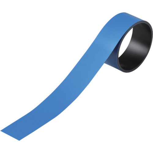 緑十字　テープ状カラーマグネット　青　マグネ３０Ｂ　３０ｍｍ幅×１ｍ×０．８ｍｍ　片面磁力　312056　1本