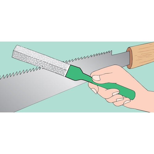 TUBOSAN Diamond Double-edged File with Wooden Handle 75mm RD-1 1 piece