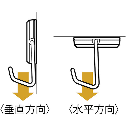 緑十字　強力マグネットフック（可動式フックタイプ）　青　ＭＧ−７４３ＢＬ　４８×５８ｍｍ　耐荷重３ｋｇ　313016　1組