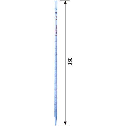 SIBATA Measuring Pipette Super Grade Intermediate Scale 2mL 020010-2A 1 Piece
