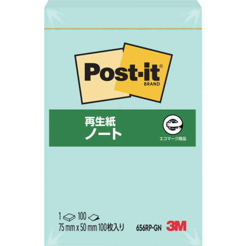 3M 포스트·잇 75X50mm 100장 그린 656RP-GN 1PK
