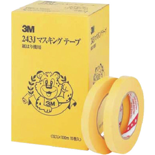 ３Ｍ　マスキングテープ　２４３Ｊ　紙はり機用　１５ｍｍＸ１００ｍ　243J 15X100　15巻