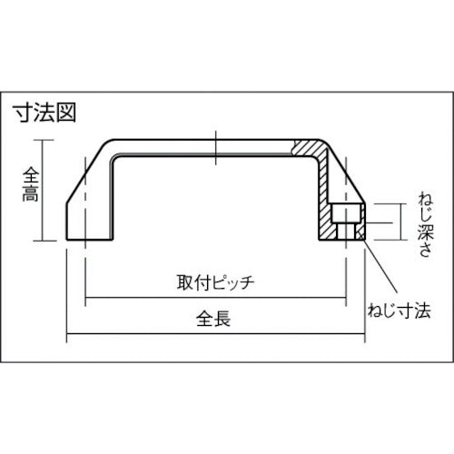 ＥＬＥＳＡ　アーチグリップ（六角穴付きボルト仕様）１９７×５０　Ｍ８　ブラック　AGS200　1 個