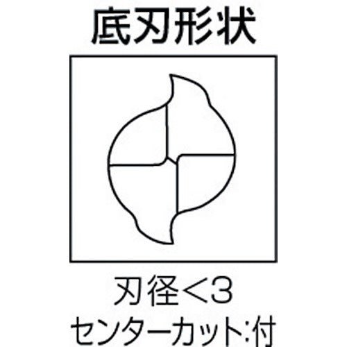 미쓰비시 K 2매 날 범용 하이스 스퀘어 엔드 밀 미디엄 날 길이(M) 1mm 2MSD0100 1개