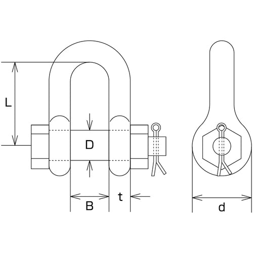 Mizumoto Stainless Steel JIS Type Shackle SB Type Nominal 14mm A-2465 1 pc