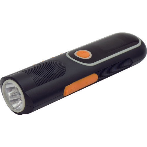NICHIDO Self-powered LED light, hand-crank charging type, with radio, LEH-05W-PG, 1 unit
