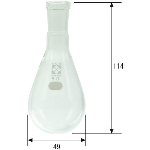 ＳＩＢＡＴＡ　ＳＰＣなす形フラスコ　ＳＰＣ−１５　５０ｍＬ　030120-1550　1個