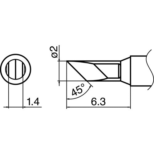 Hakko soldering tip KU type T35-02KU 1 piece