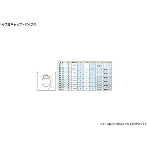 光　イス脚キャップ　パイプ用　黒丸３２　BE-8-322　1 個