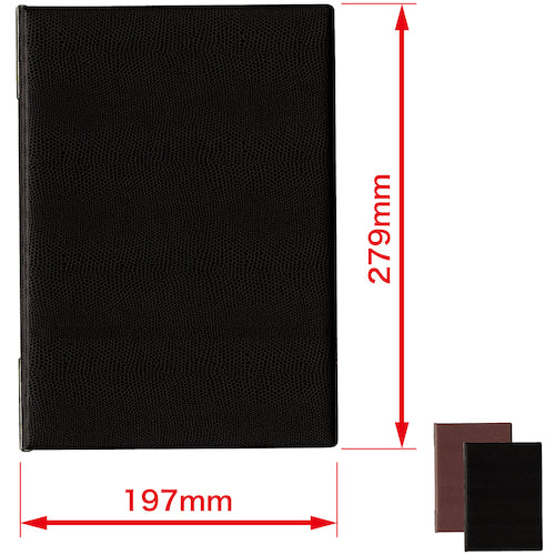 ＯＰ　メニューファイル　レザー調　Ｂ５　４頁　黒　MN-170-BK　1冊
