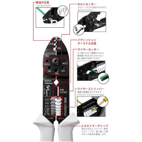ＴＴＣ　電工万能ペンチ　ＡＰ−０３（裸圧着端子用）　AP-03　1 丁