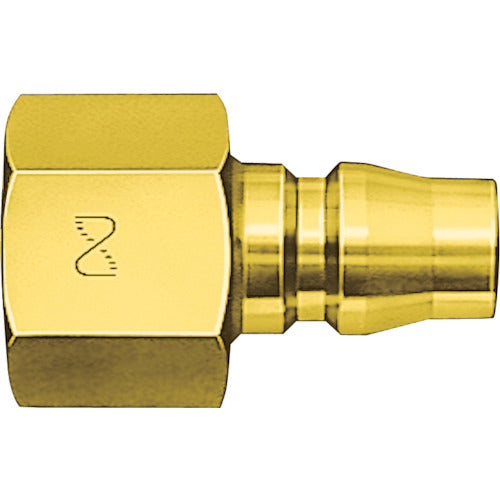 日東　真ちゅう製ハイカプラ（おねじ取付用プラグ）相手側Ｒ１／４耐圧力１．５Ｍｐａ（００２０３）　20PF BRASS          　1個
