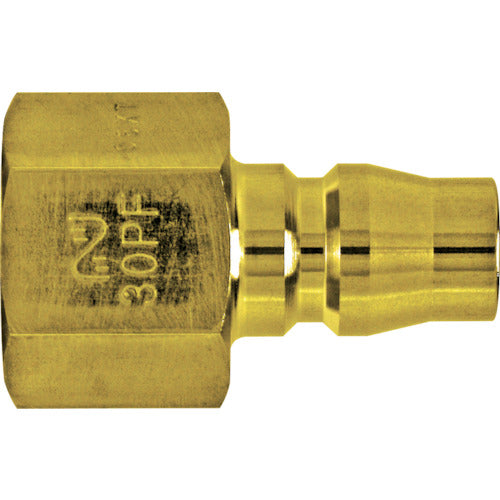 日東　真ちゅう製ハイカプラ（おねじ取付用プラグ）相手側Ｒ３／８耐圧力１．５Ｍｐａ（００２０６）　30PF BRASS          　1個
